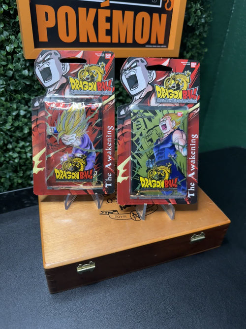The Awakening card packs with Gohan and Vegeta artwork