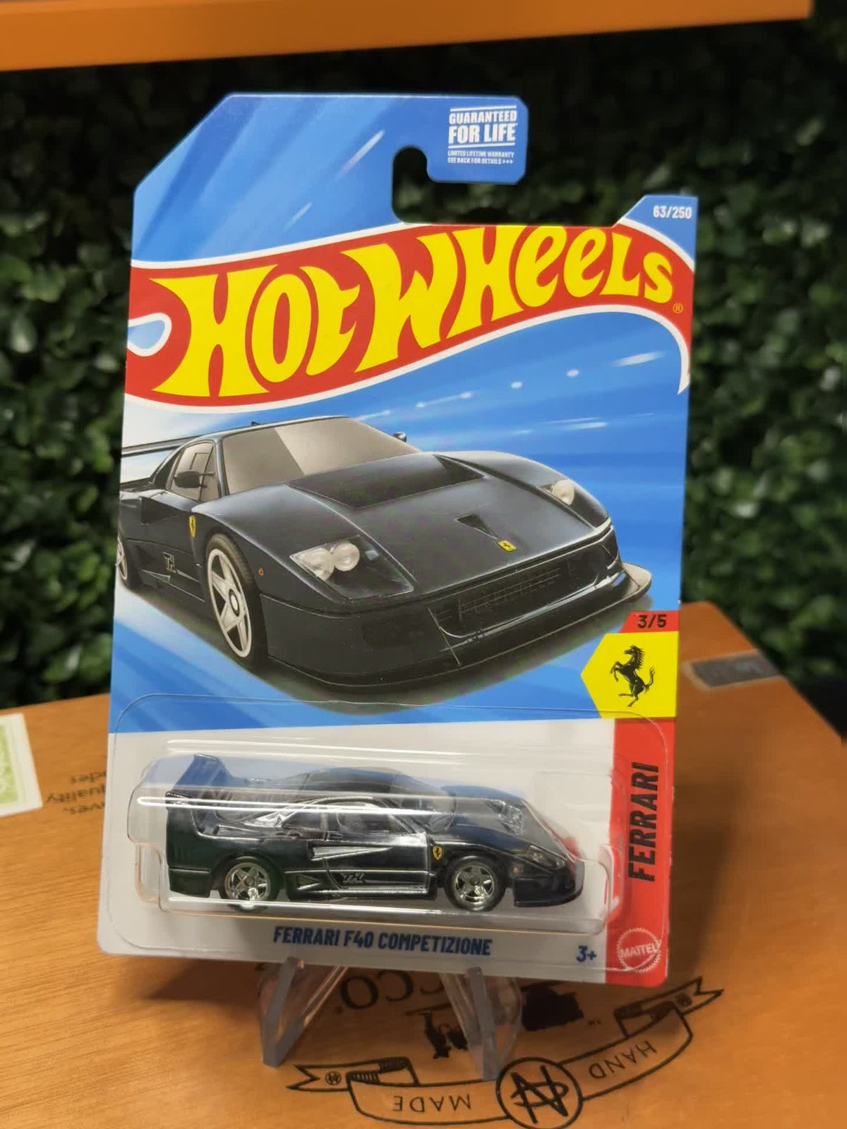 Black Hot Wheels Ferrari F40 Competizione in carded blister package