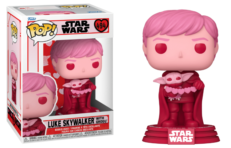 Luke Skywalker w/Grogu Valentine's Day Star Wars Funko Pop